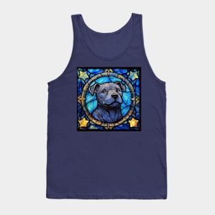 Staffy On Stained Glass Tank Top